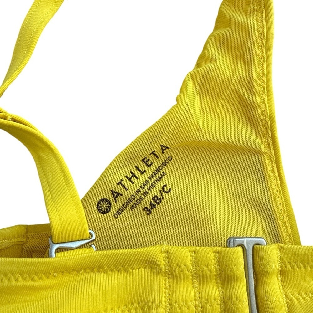 Athleta Chartreuse Yellow Bikini Swimsuit Top Size 34 B/C - Picture 3 of 4